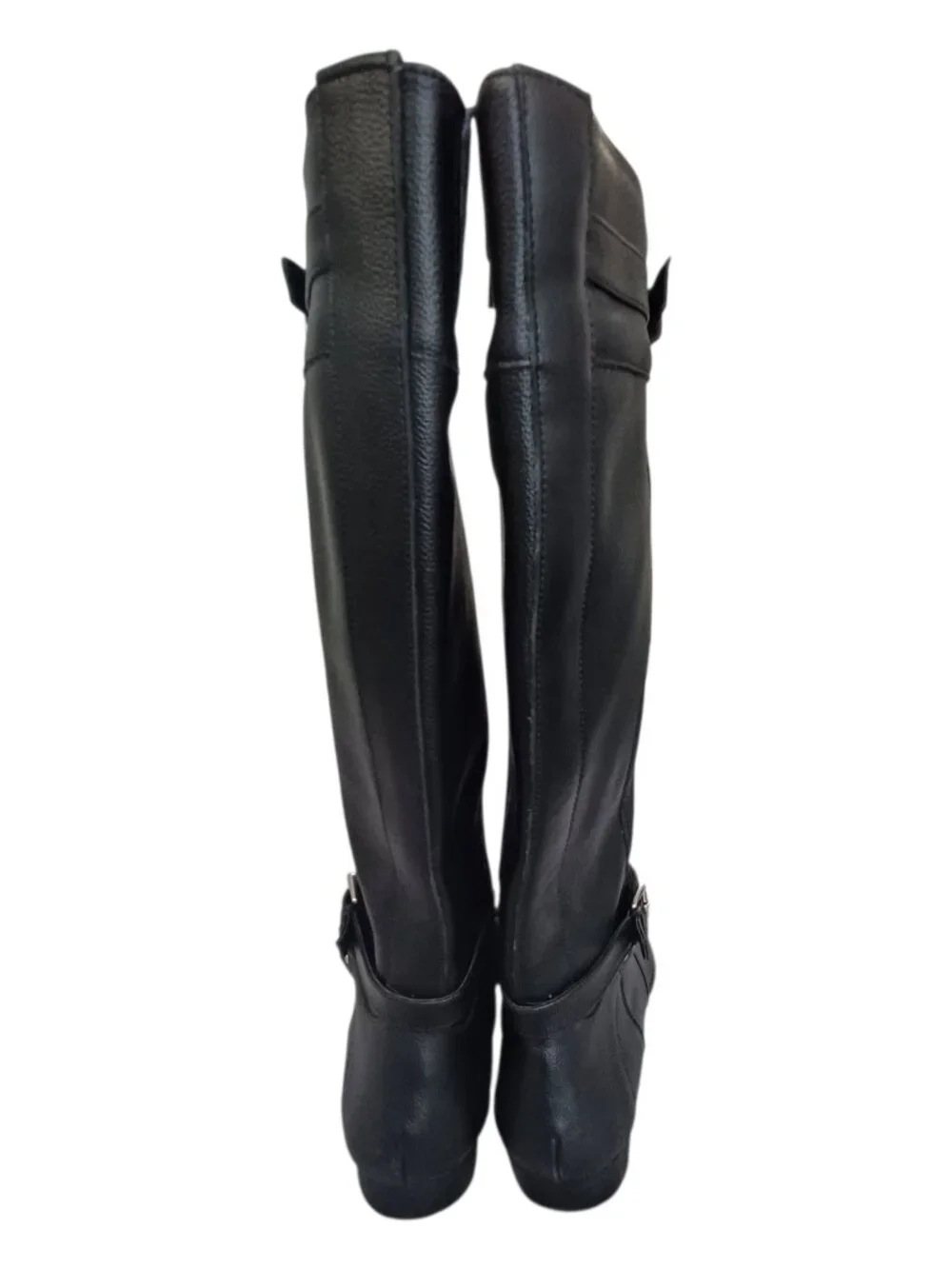 Comfortview The Janis Black Tall Leather Wide Calf Boots Size 9 1/2 W - Picture 4 of 10